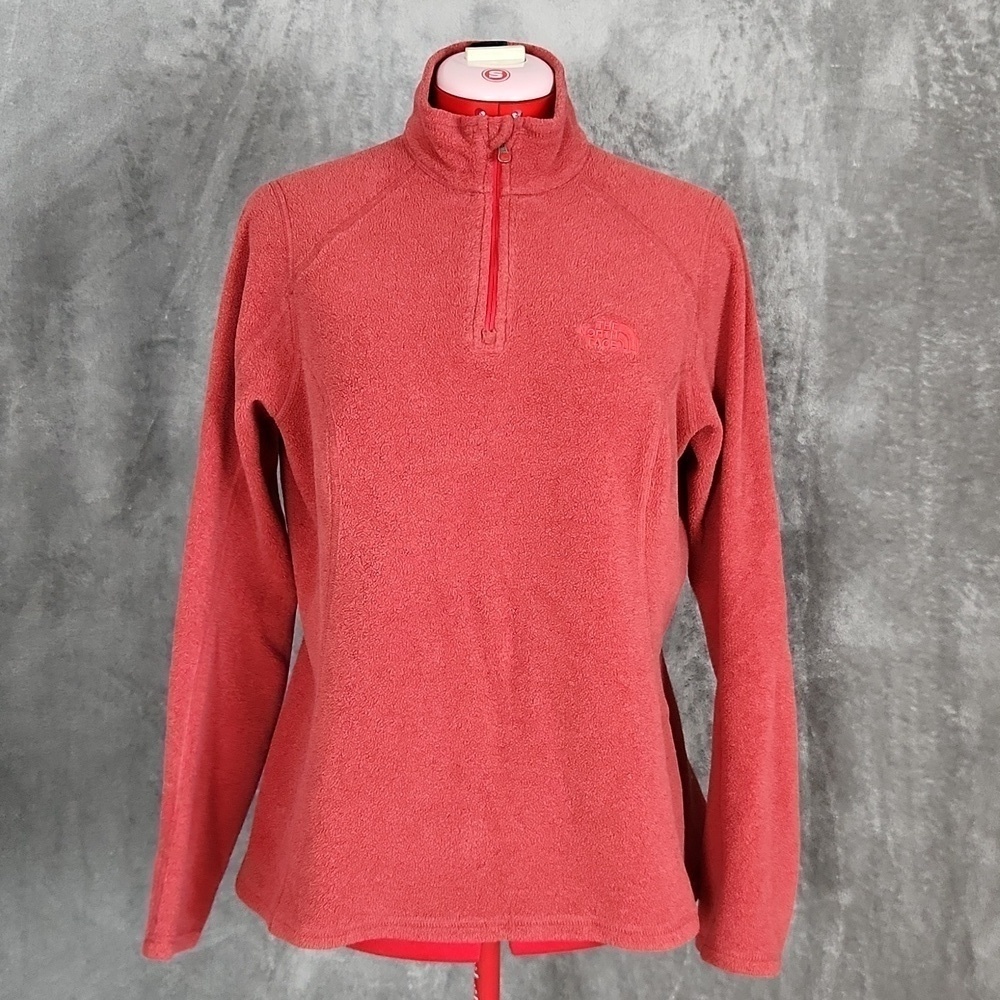 The North Face Fleece Pullover Women’s Small Red 1/4 Zip Jacket Cozy Lightweight